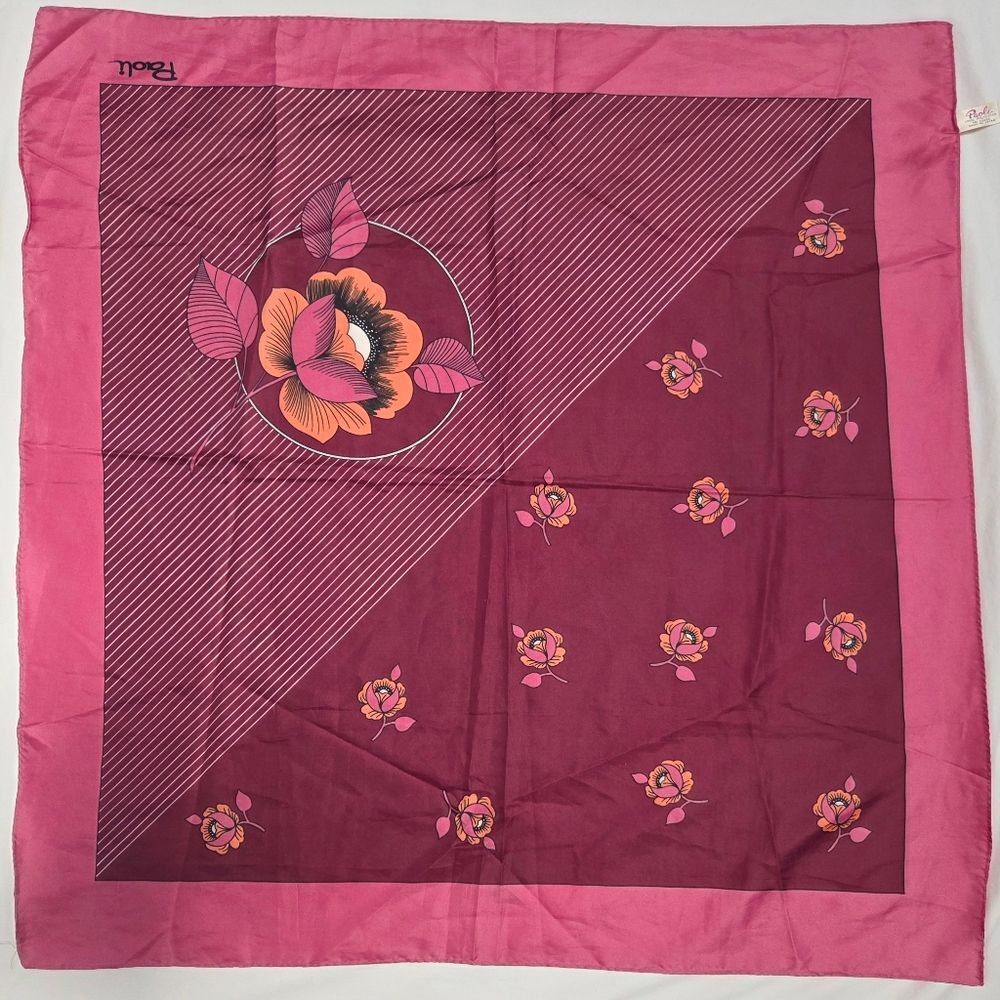 Vintage Paoli Floral Polyester Scarf